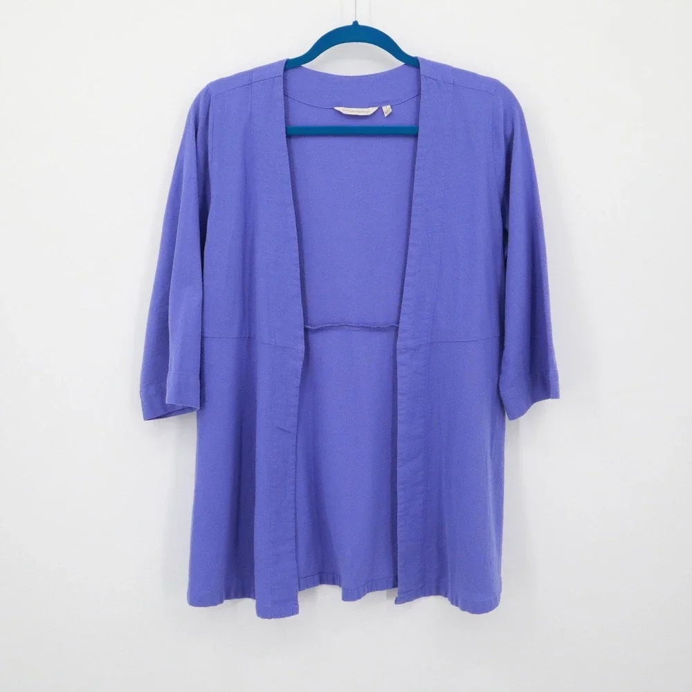 Soft Surroundings Open Front Cardigan‎ Womens Small Purple Classic Timeless Boho